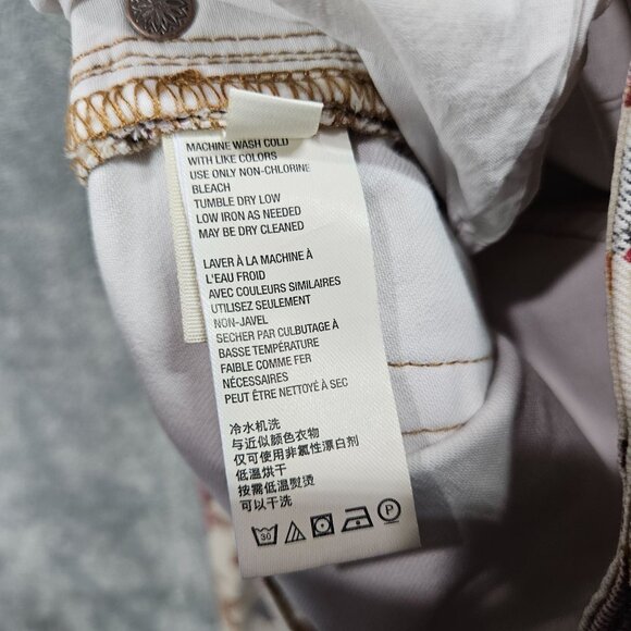 We the Free People Jeans Womens 25 Wild Child Aztec Print Skinny Boho Raw Hems - Picture 7 of 14